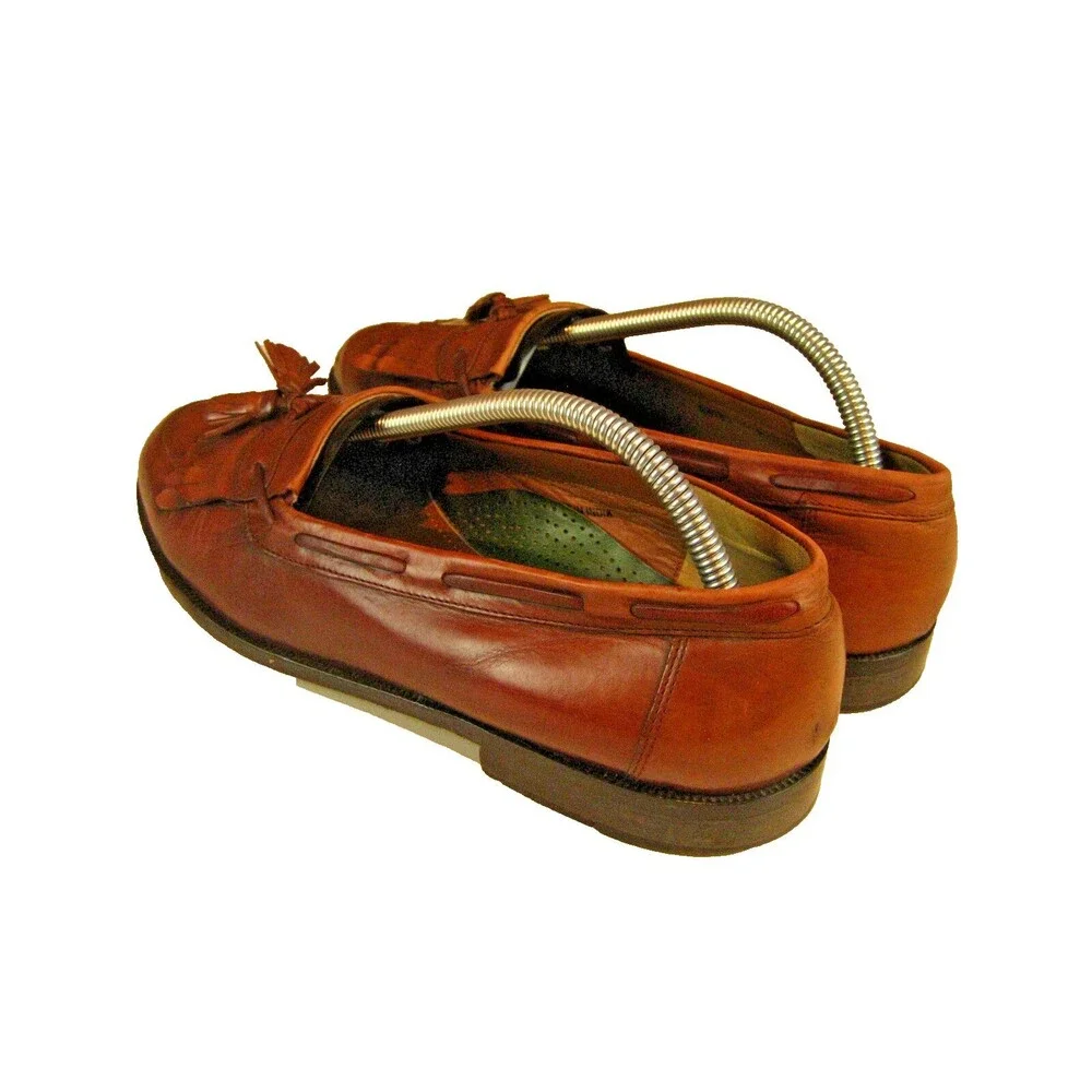 Mens Nettleton Tan Leather Kilted Tassle Loafers sz 10M